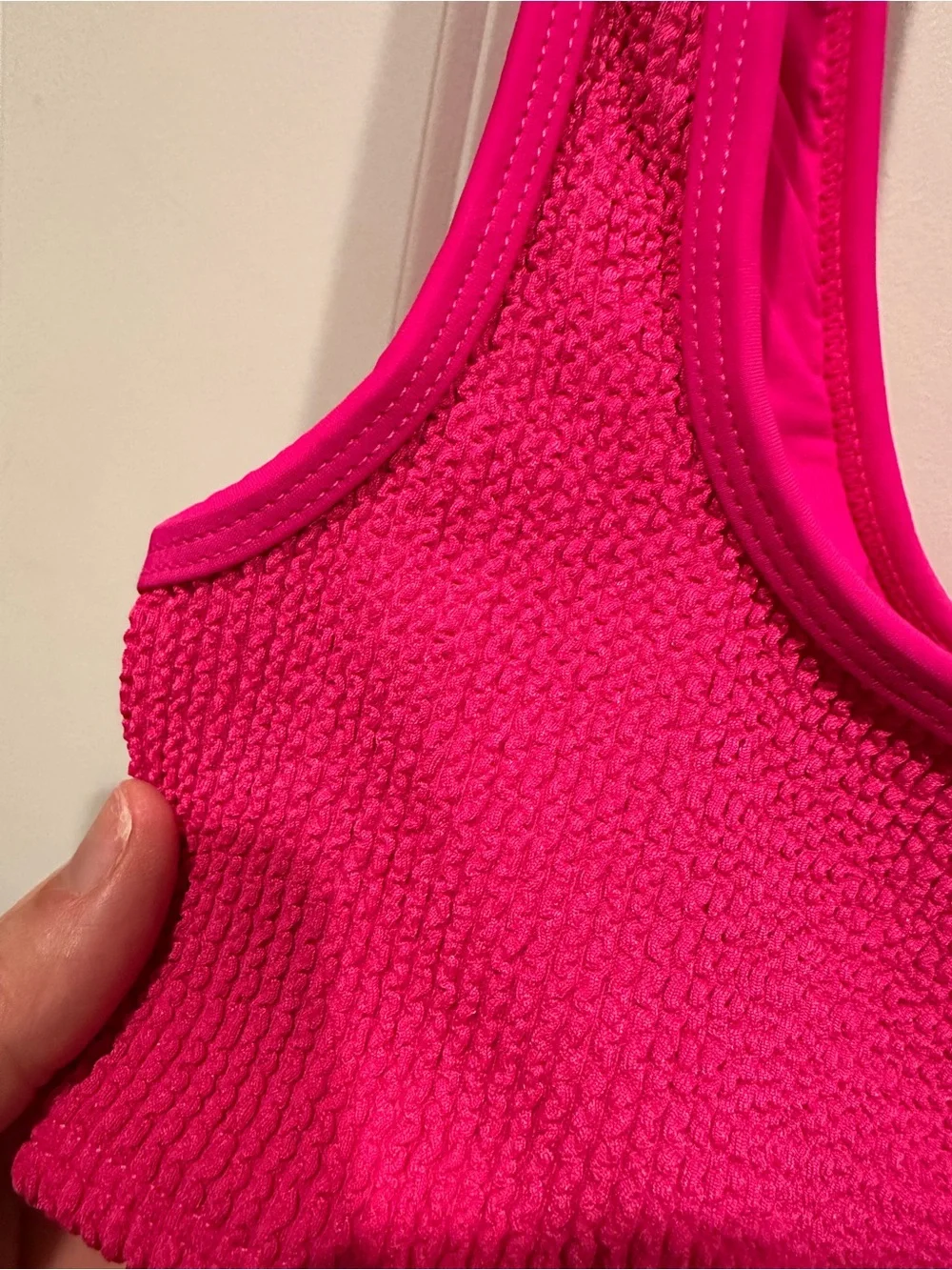 Good American Pink Glow Always Fits Scoop Bikini Top L/XL